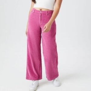 Pink Corduroy wide leg pants